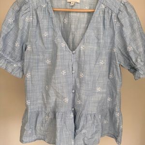 Lucky brand chambray cute top size medium